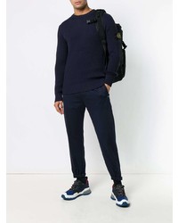 dunkelblauer Pullover mit einem Rundhalsausschnitt von Stone Island