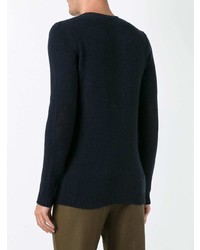 dunkelblauer Pullover mit einem Rundhalsausschnitt von Roberto Collina