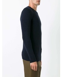 dunkelblauer Pullover mit einem Rundhalsausschnitt von Roberto Collina