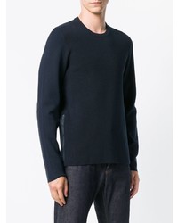 dunkelblauer Pullover mit einem Rundhalsausschnitt von Michael Kors Collection