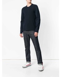 dunkelblauer Pullover mit einem Rundhalsausschnitt von Michael Kors Collection