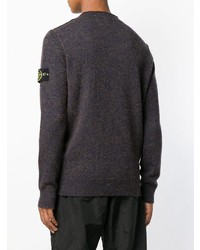 dunkelblauer Pullover mit einem Rundhalsausschnitt von Stone Island