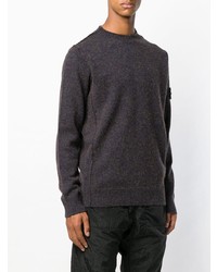 dunkelblauer Pullover mit einem Rundhalsausschnitt von Stone Island