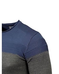 dunkelblauer Pullover mit einem Rundhalsausschnitt von RUSTY NEAL