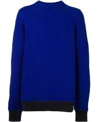 dunkelblauer Pullover mit einem Rundhalsausschnitt von Sacai