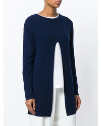 dunkelblauer Pullover mit einem Rundhalsausschnitt von Cashmere In Love