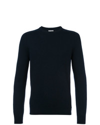 dunkelblauer Pullover mit einem Rundhalsausschnitt von Saint Laurent