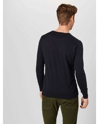 dunkelblauer Pullover mit einem Rundhalsausschnitt von Scotch & Soda