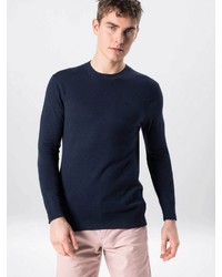 dunkelblauer Pullover mit einem Rundhalsausschnitt von Scotch & Soda