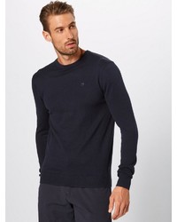 dunkelblauer Pullover mit einem Rundhalsausschnitt von Scotch & Soda