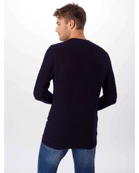 dunkelblauer Pullover mit einem Rundhalsausschnitt von Scotch & Soda