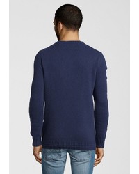 dunkelblauer Pullover mit einem Rundhalsausschnitt von Scotch & Soda