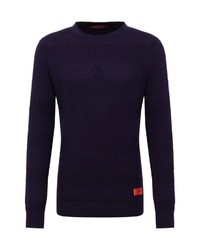 dunkelblauer Pullover mit einem Rundhalsausschnitt von Scotch & Soda