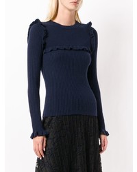 dunkelblauer Pullover mit einem Rundhalsausschnitt von See by Chloe