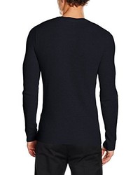 dunkelblauer Pullover mit einem Rundhalsausschnitt von Selected Homme