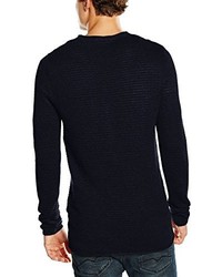 dunkelblauer Pullover mit einem Rundhalsausschnitt von Selected Homme