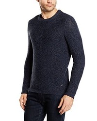 dunkelblauer Pullover mit einem Rundhalsausschnitt von Selected Homme