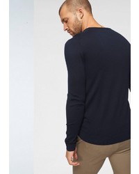 dunkelblauer Pullover mit einem Rundhalsausschnitt von Selected Homme