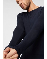 dunkelblauer Pullover mit einem Rundhalsausschnitt von Selected Homme