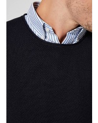 dunkelblauer Pullover mit einem Rundhalsausschnitt von Selected Homme