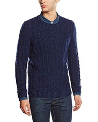 dunkelblauer Pullover mit einem Rundhalsausschnitt von Selected Homme