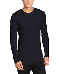 dunkelblauer Pullover mit einem Rundhalsausschnitt von Selected Homme