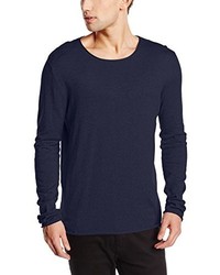 dunkelblauer Pullover mit einem Rundhalsausschnitt von Selected Homme