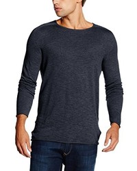 dunkelblauer Pullover mit einem Rundhalsausschnitt von Selected Homme