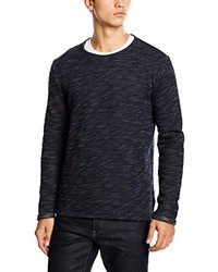 dunkelblauer Pullover mit einem Rundhalsausschnitt von Selected Homme