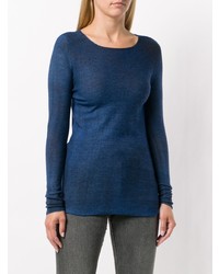 dunkelblauer Pullover mit einem Rundhalsausschnitt von Avant Toi