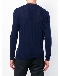 dunkelblauer Pullover mit einem Rundhalsausschnitt von Obvious Basic