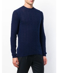 dunkelblauer Pullover mit einem Rundhalsausschnitt von Obvious Basic