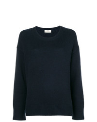 dunkelblauer Pullover mit einem Rundhalsausschnitt von Sminfinity