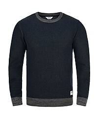 dunkelblauer Pullover mit einem Rundhalsausschnitt von Solid