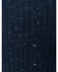 dunkelblauer Pullover mit einem Rundhalsausschnitt von Brunello Cucinelli