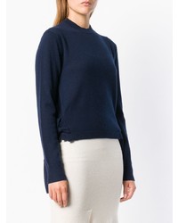 dunkelblauer Pullover mit einem Rundhalsausschnitt von Cashmere In Love