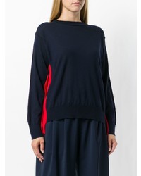 dunkelblauer Pullover mit einem Rundhalsausschnitt von Sofie D'hoore