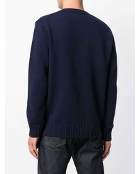 dunkelblauer Pullover mit einem Rundhalsausschnitt von Junya Watanabe