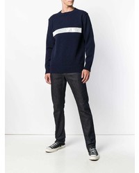 dunkelblauer Pullover mit einem Rundhalsausschnitt von Junya Watanabe