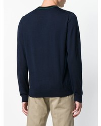 dunkelblauer Pullover mit einem Rundhalsausschnitt von Ps By Paul Smith