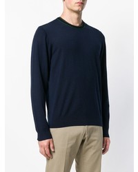 dunkelblauer Pullover mit einem Rundhalsausschnitt von Ps By Paul Smith