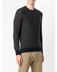 dunkelblauer Pullover mit einem Rundhalsausschnitt von La Fileria For D'aniello