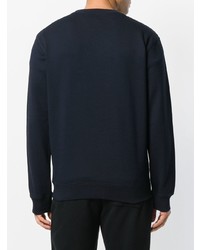 dunkelblauer Pullover mit einem Rundhalsausschnitt von McQ Alexander McQueen