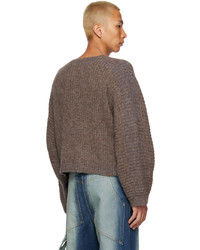 dunkelblauer Pullover mit einem Rundhalsausschnitt von Eckhaus Latta