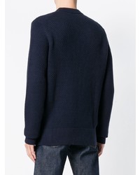 dunkelblauer Pullover mit einem Rundhalsausschnitt von Calvin Klein Jeans