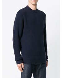 dunkelblauer Pullover mit einem Rundhalsausschnitt von Calvin Klein Jeans