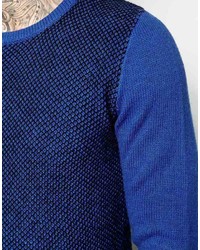 dunkelblauer Pullover mit einem Rundhalsausschnitt von Sisley