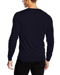 dunkelblauer Pullover mit einem Rundhalsausschnitt von Tom Tailor