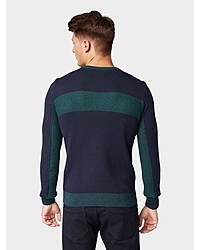 dunkelblauer Pullover mit einem Rundhalsausschnitt von Tom Tailor