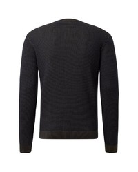 dunkelblauer Pullover mit einem Rundhalsausschnitt von Tom Tailor